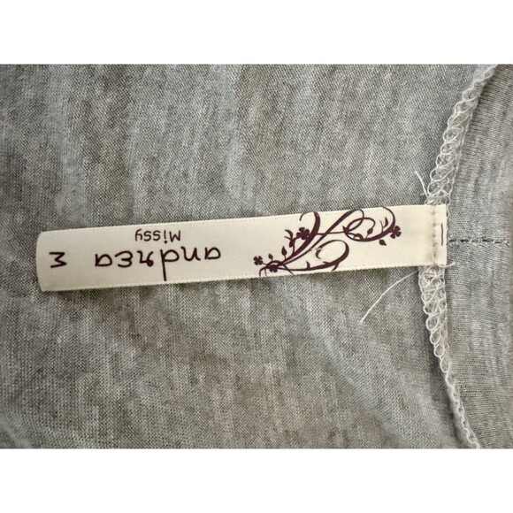 Andrea Missy Top Shirt Gray/Blue Lacy Raw Hem Med - Picture 8 of 8